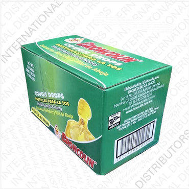 Item No.50847 BRONCOLIN COUGH DROPS HONEY LEMON BAG 12/22ct