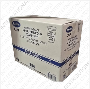 Item No.44653 AXXION FOAM CUPS 12oz 18/18ct