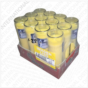 Item No.86282 VELADORA MEXICO YELLOW 12ct