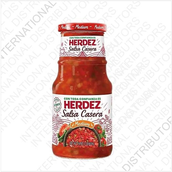 Artículo No.27555 HERDEZ SALSA CASERA FRASCO MEDIANO 12/16oz