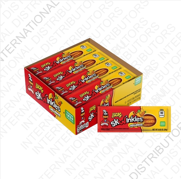 Item No.31619 LUCAS SKWINKLES RELLENOS TAMARINDO Y PINEAPPLE 24/12ct