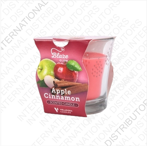 Item No.86311 BLAZE GLOW SCENTED CANDLE APPLE-CINNAMON 12ct