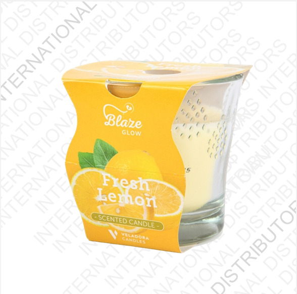 Item No.86318 BLAZE GLOW SCENTED CANDLE FRESH LEMON 12ct
