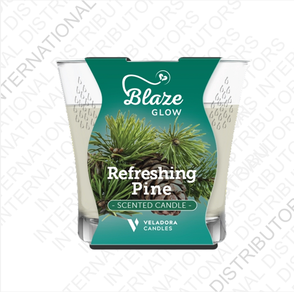 Item No.86320 BLAZE GLOW SCENTED CANDLE REFRESHING PINE 12ct