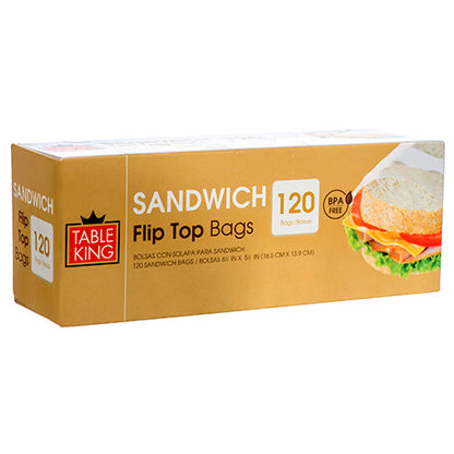 Item No.93153 TABLE KING SANDWICH BAG FOLD OVER 36/120ct