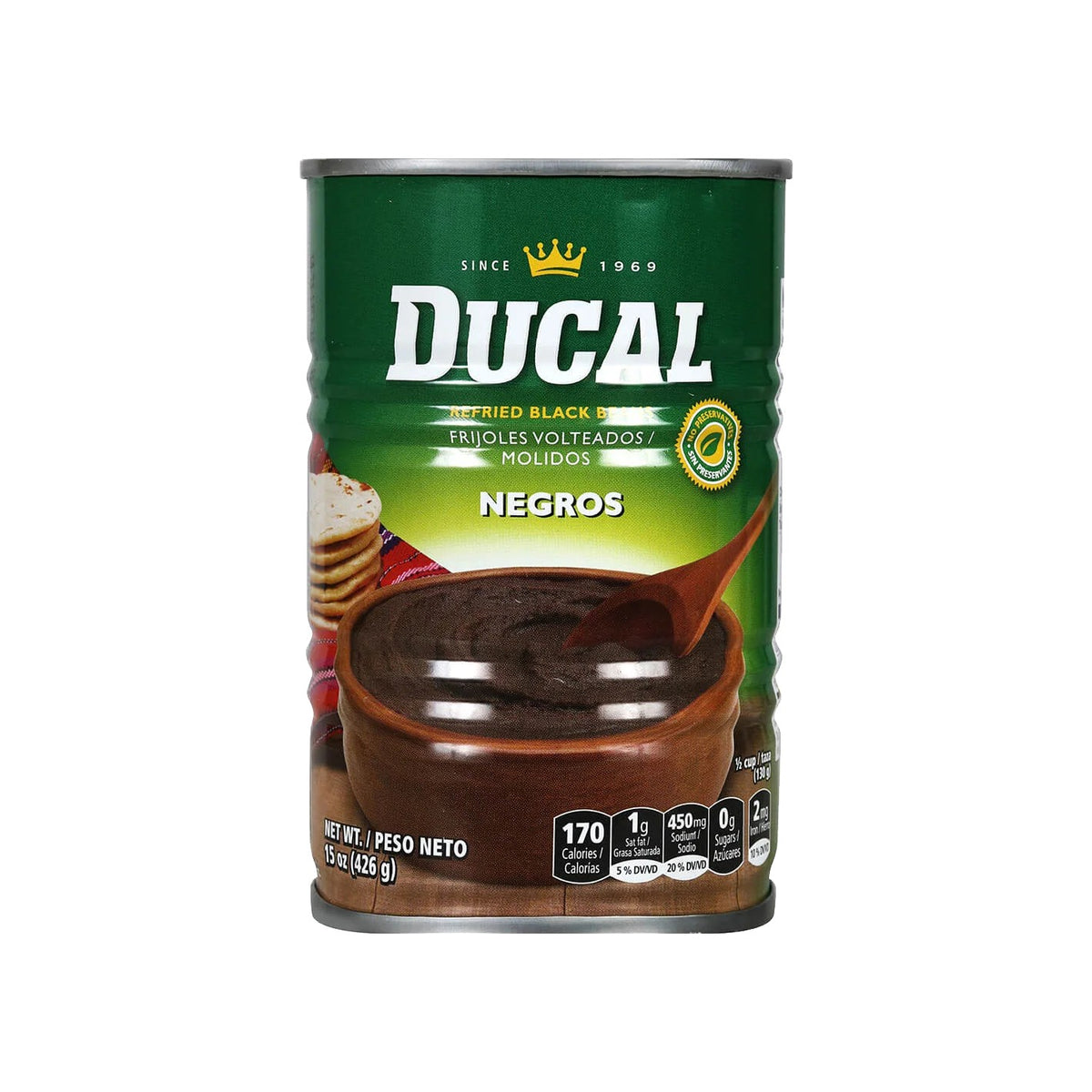Item No.60701 DUCAL REFRIED BLACK BEANS 24/15oz
