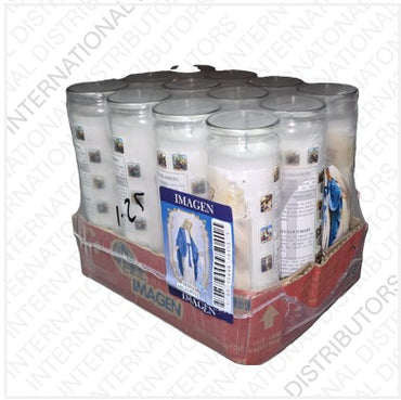 Item No.13691 VELADORA MEXICO MARIA MILAGROSA 12ct