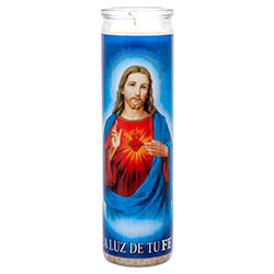 VELADORA MEXICO SAGRADO CORAZON DE JESUS 12ct (SKU #14020)
