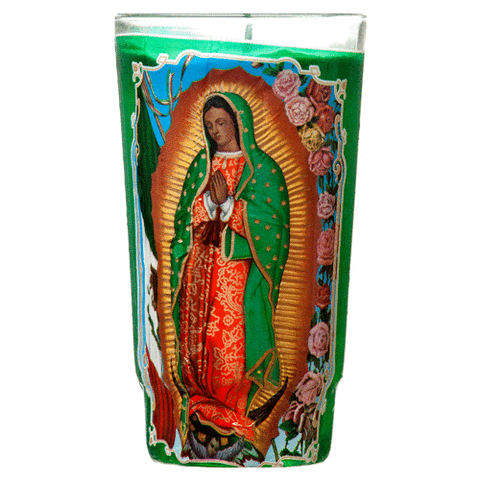 VEL-MEX CRISTAL VIRGEN GUADALUPE GREEN 12ct